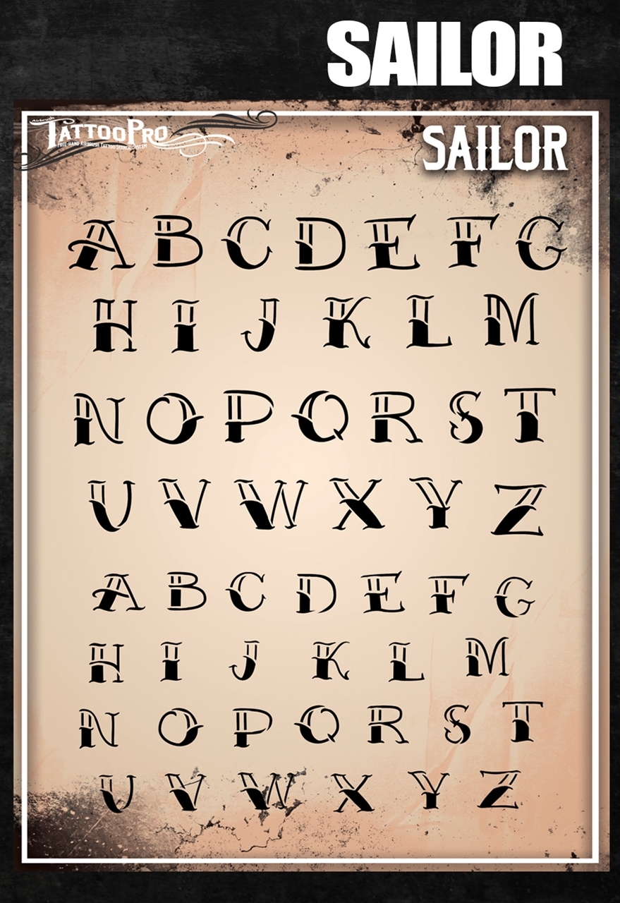 Picture of Tattoo Pro Stencil Font - Sailor (ATPSF201)