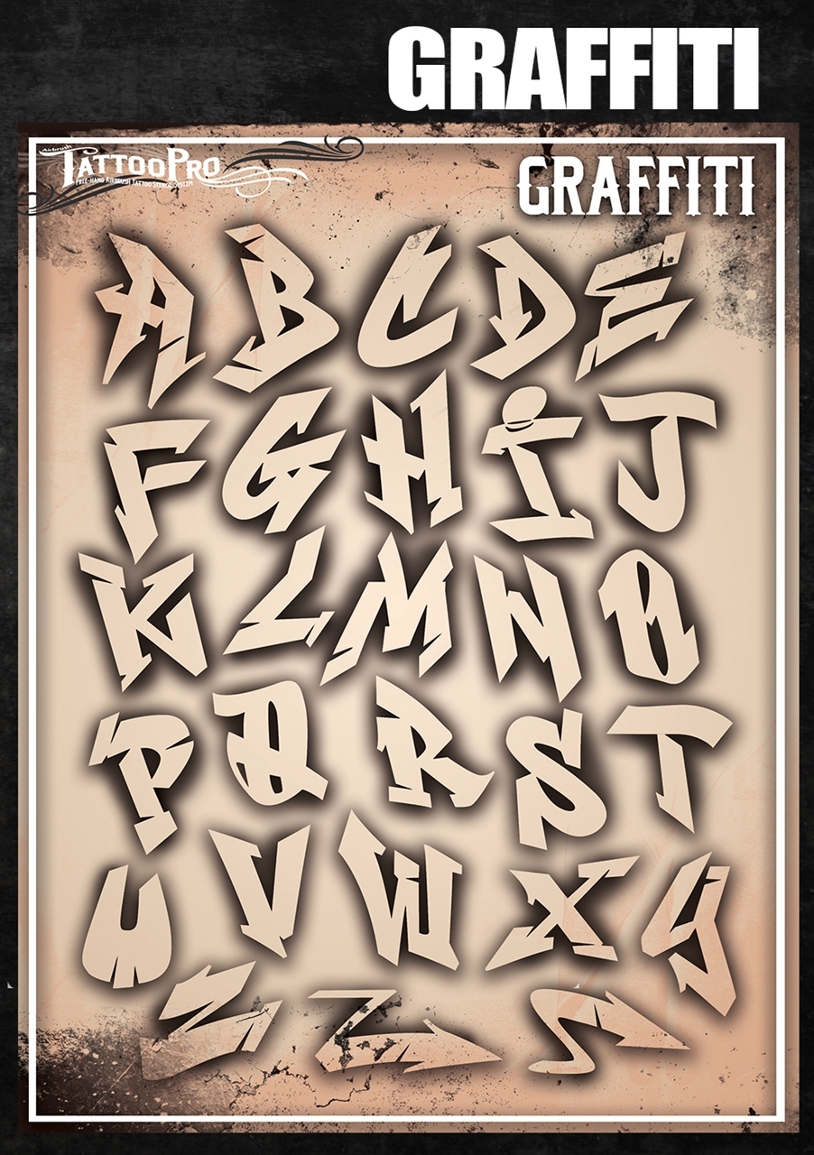 Picture of Tattoo Pro Stencil Font - Graffiti 1 (ATPS-Graffiti1)