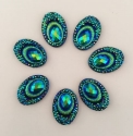 Picture of Big Peacock Oval Gems - Deep Green - 13x18mm  (7 pc.) (SG-BP5)