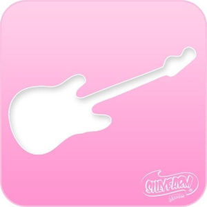 Picture of Pink Power Face Painting Stencil (1026) - Guitar