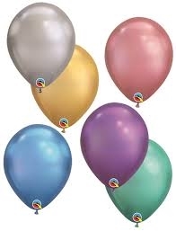 Picture of 11" Chrome SILVER round balloons - 100 count