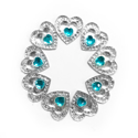 Picture of Double Heart Small Gems - Turquoise - 12mm (9 pc.) (SG-DHST)