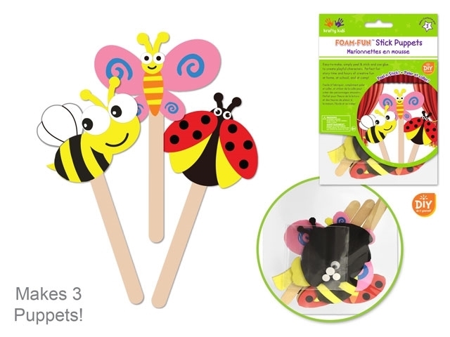 Picture of Krafty Kids Kit: DIY Foam Character Stick Puppets -  Flying Friends (3pc)