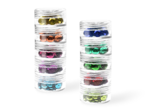 Picture of Craft & Bead Storage: 1.2''x 0.9''- Screw-Stack Canisters x10 - PB813
