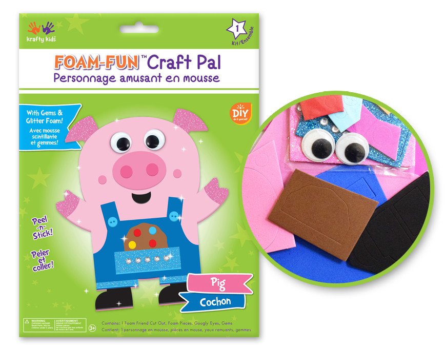 Picture of Krafty Kids Kit: DIY Foam Friends Craft Kit - Pig (CK192-R)