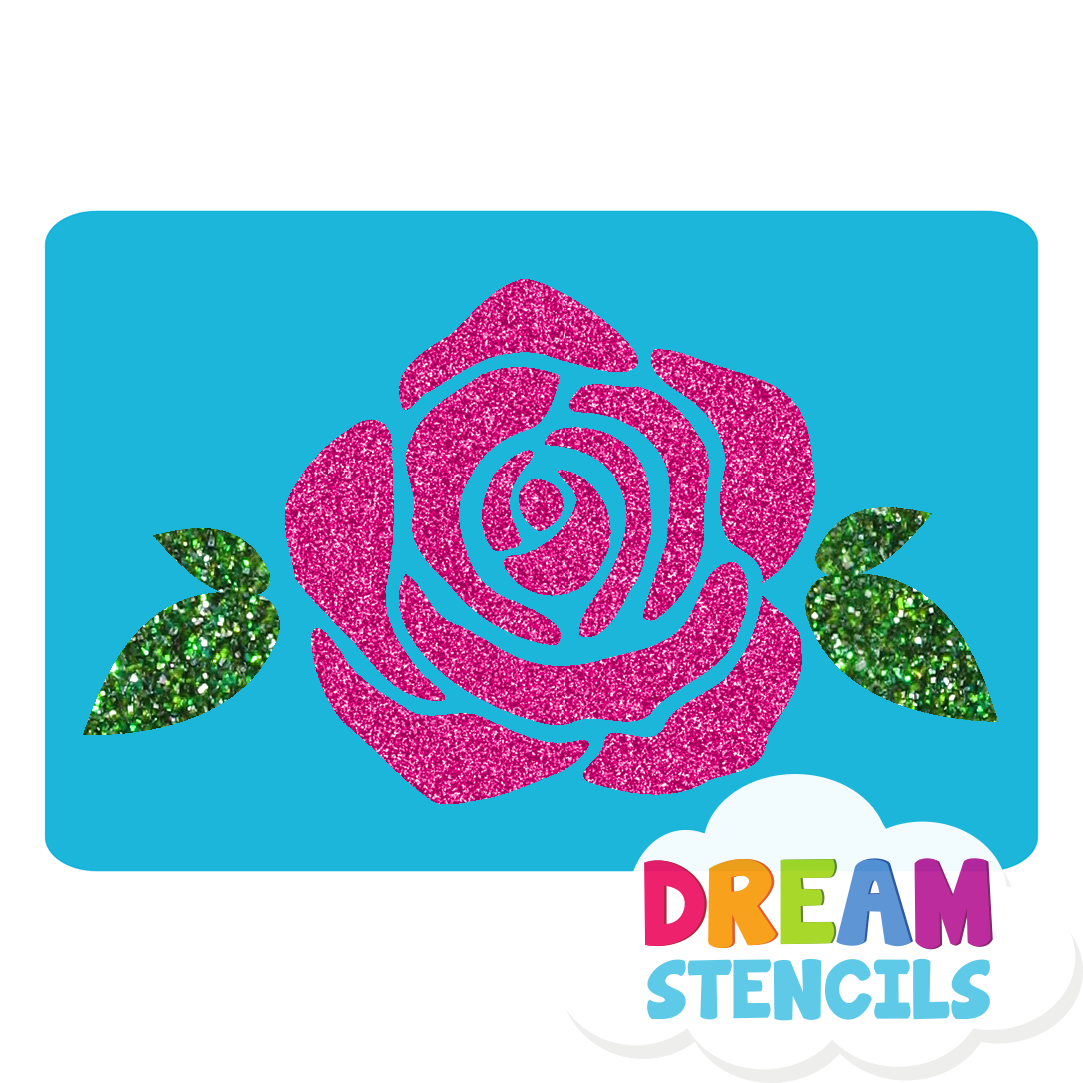 Picture of Blooming Rose Glitter Tattoo Stencil - HP-51 (5pc pack)