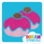 Picture of Double Sufganiyot Doughnut Glitter Tattoo Stencil - HP-39 (5pc pack)