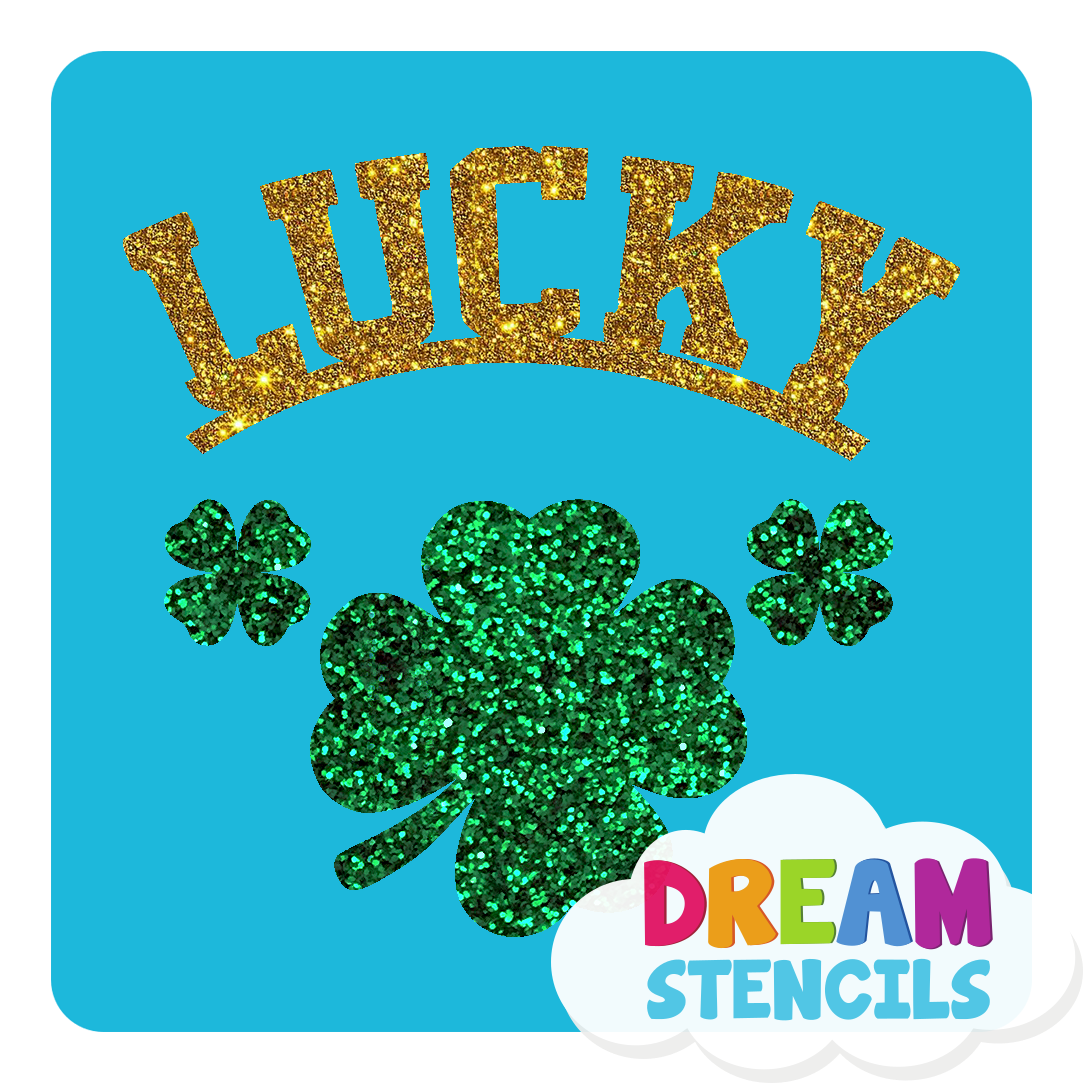 Picture of Lucky Four-Leaf Clover Glitter Tattoo Stencil - HP-48 (5pc pack)