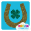 Picture of Lucky Horseshoe with Clover Glitter Tattoo Stencil - HP-49 (5pc pack)