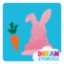 Picture of Easter Bunny with Carrot Glitter Tattoo Stencil - HP-87 (5pc pack)