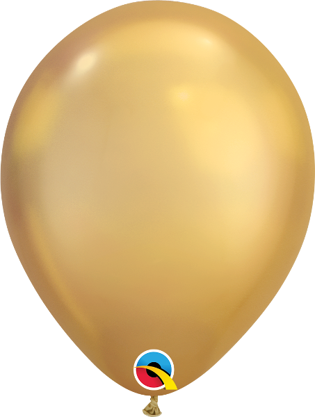 Picture of 7" Qualatex Chrome Gold round balloons - (100/bg)