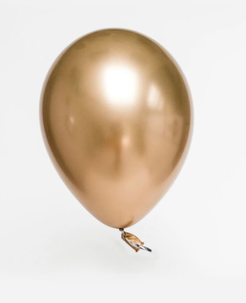 Picture of 7" Qualatex Chrome Gold round balloons - (100/bg)