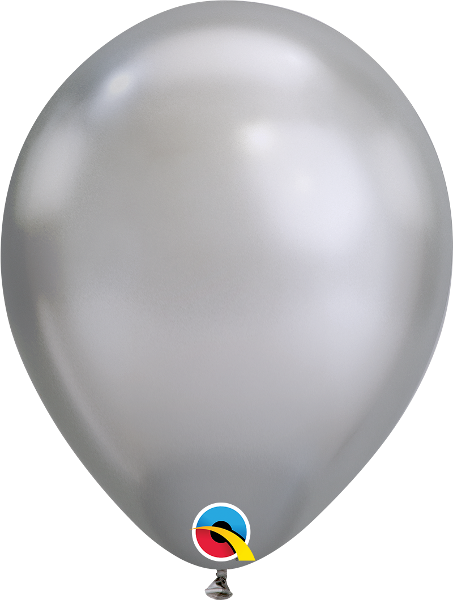 Picture of 7" Qualatex Chrome Silver round balloons - (100/bg)