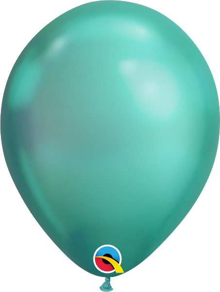 Picture of 7" Qualatex Chrome Green round balloons - (100/bg)