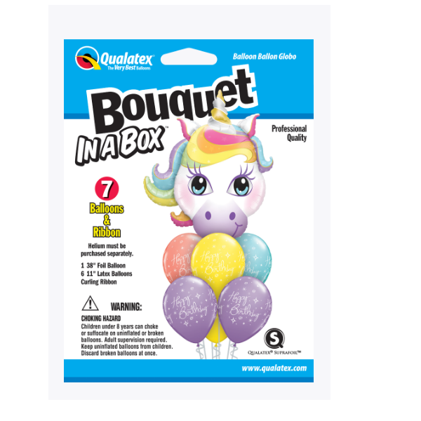 Picture of Bouquet in a Box - Birthday Unicorn  (7pc)