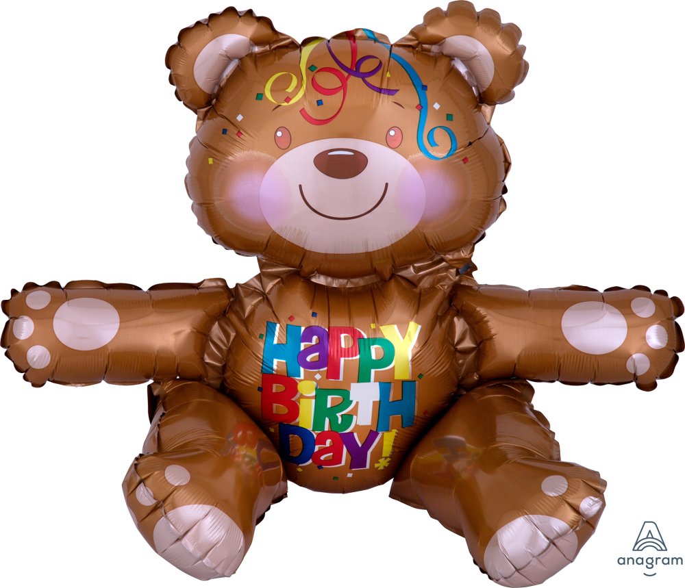 Picture of Air-Filled Decoration - Happy Birthday Bear  (1pc)