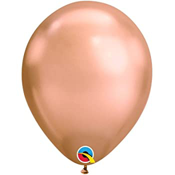 Picture of 11" Chrome Rose Gold round balloons - 100 count