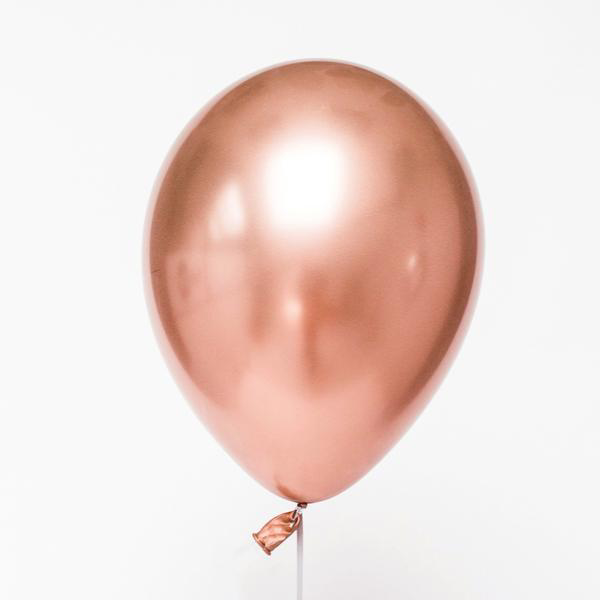 Picture of 11" Chrome Rose Gold round balloons - 100 count