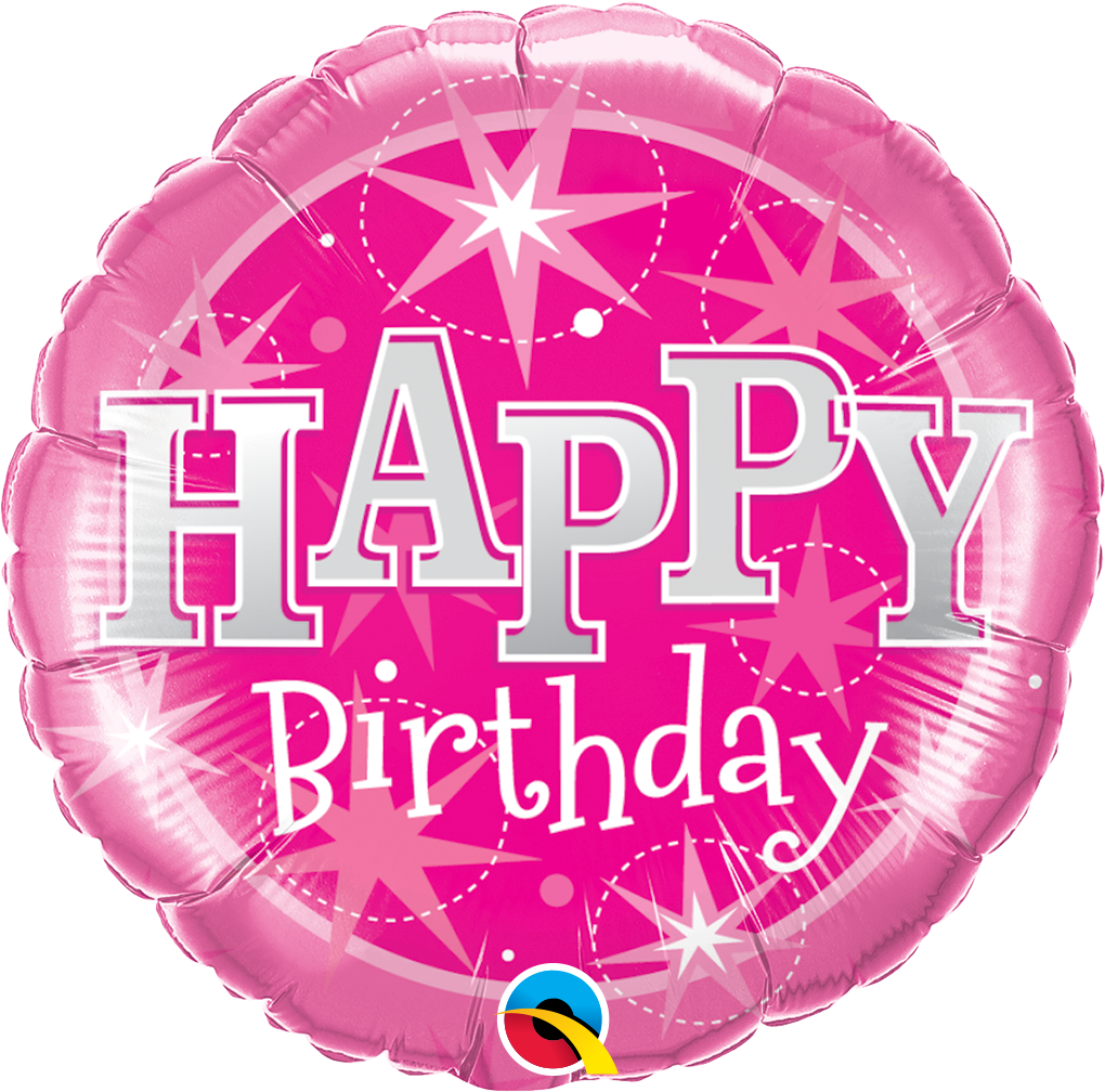 Picture of 18"  Birthday Pink Sparkle Foil Balloon (1pc)