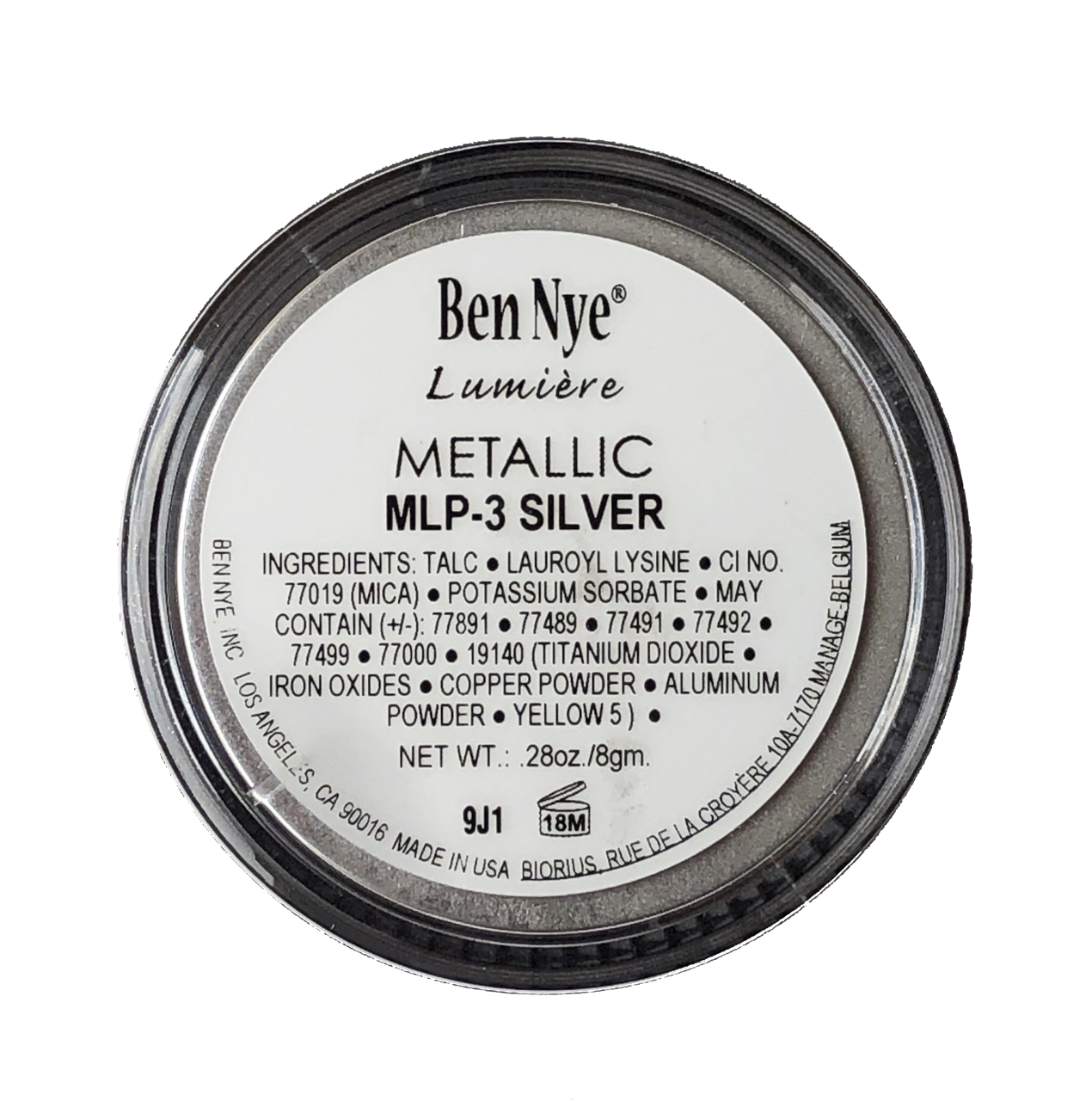 Picture of Ben Nye Lumiere Metallic Powder - Silver (MLP-3)