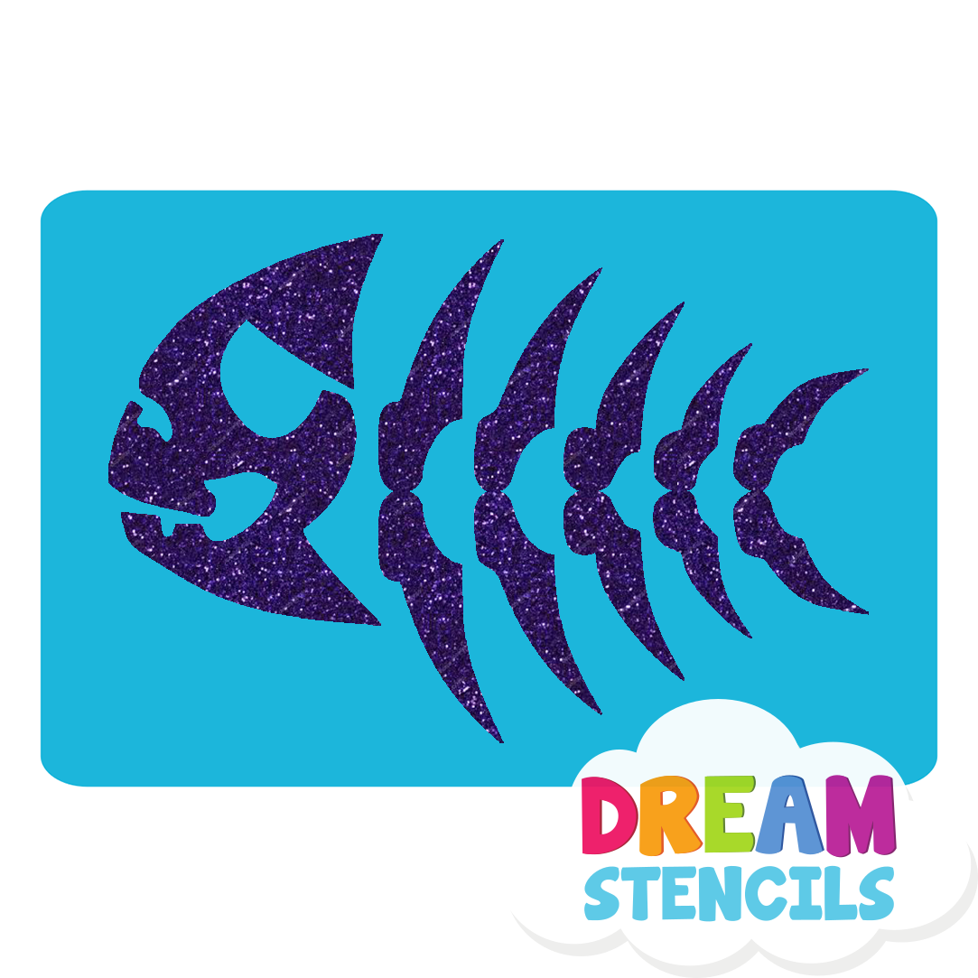 Picture of Fish Bones Glitter Tattoo Stencil - HP-142 (5pc pack)