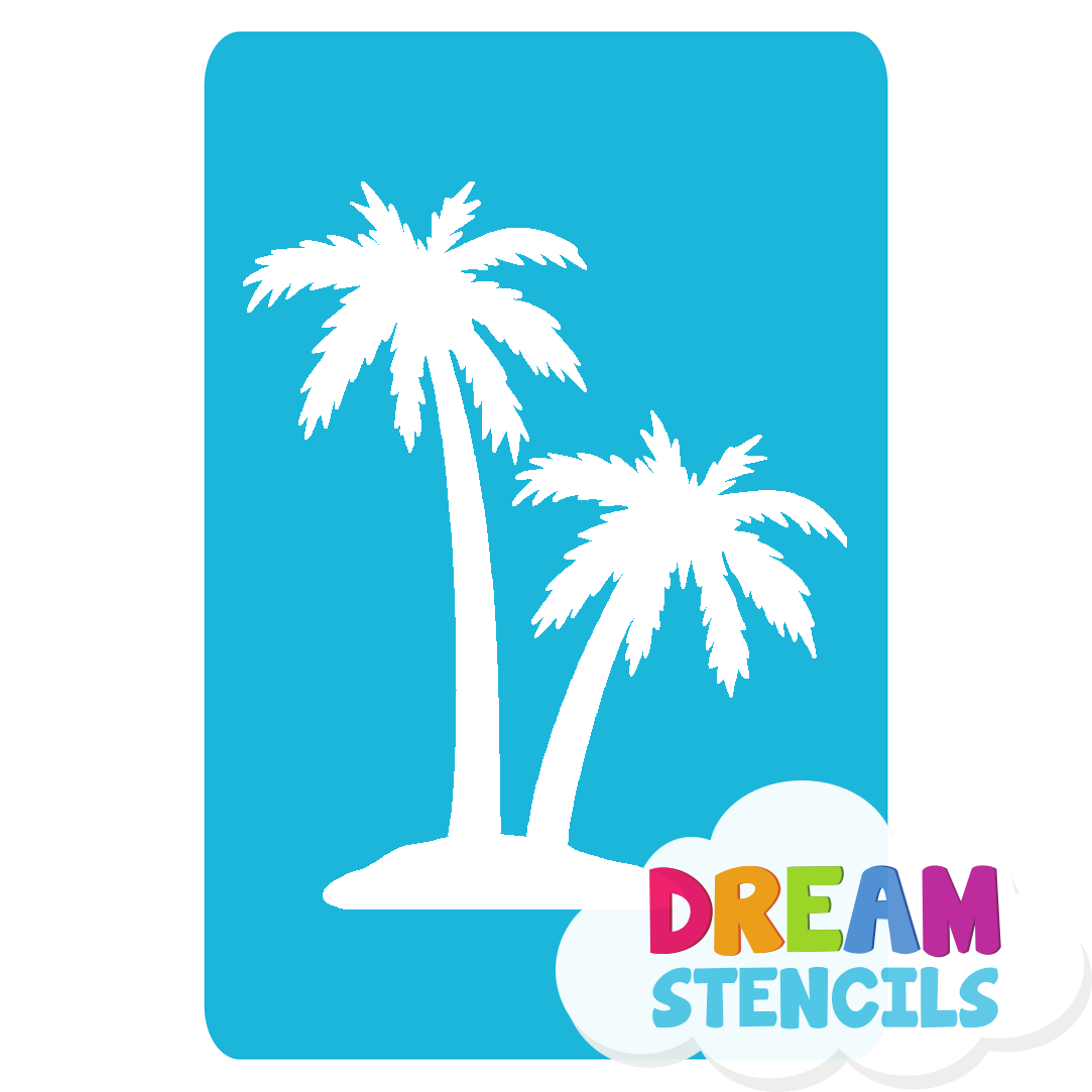 Picture of Twin Palm Trees Glitter Tattoo Stencil - HP-148 (5pc pack)