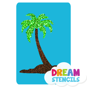 Picture of Single Palm Tree Glitter Tattoo Stencil - HP-150 (5pc pack)