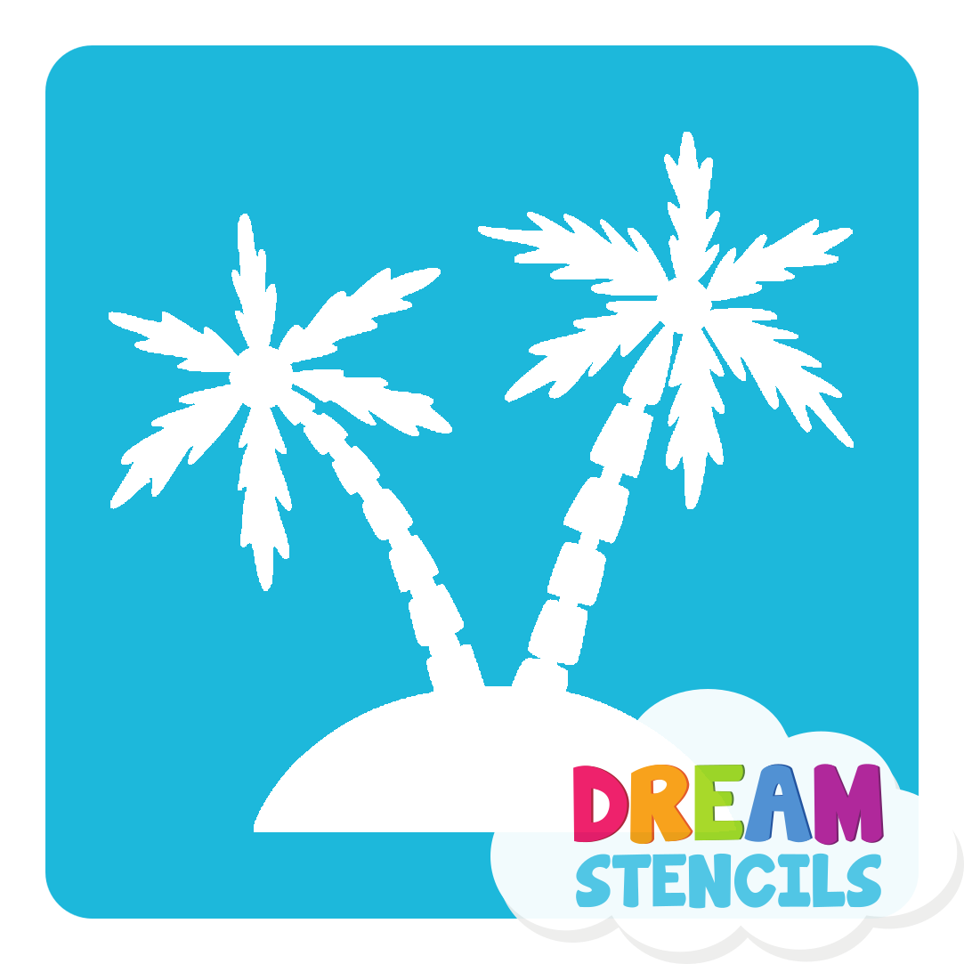 Picture of Palm Trees Glitter Tattoo Stencil - HP-149 (5pc pack)
