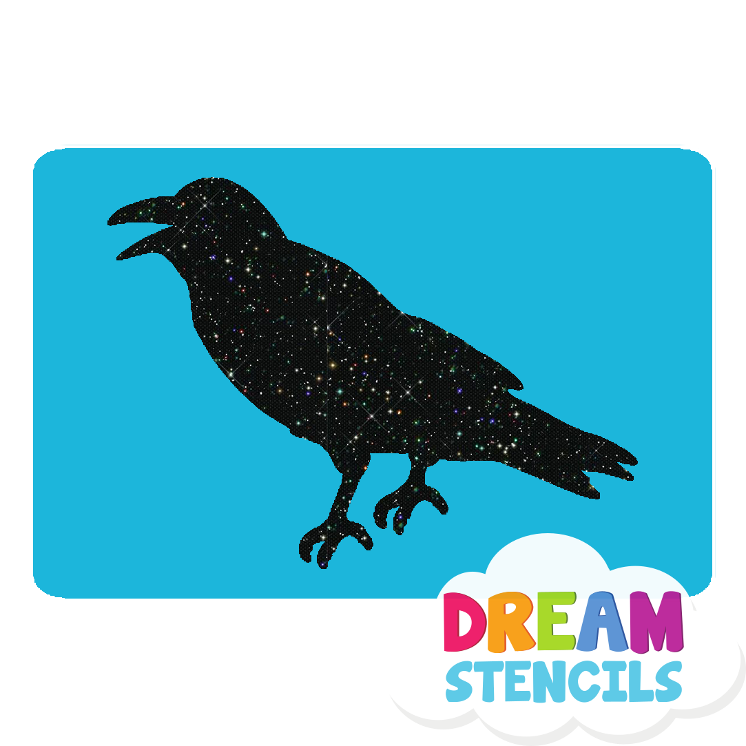 Picture of Crow Glitter Tattoo Stencil - HP-184 (5pc pack)