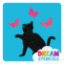 Picture of Sitting Cat With Butterflies Glitter Tattoo Stencil - HP-199 (5pc pack)