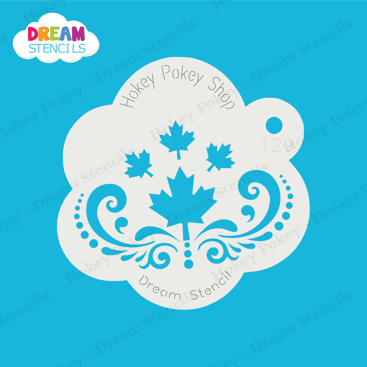 Picture of Cascading Maple Leaves With Swirls  - Dream Stencil - 129