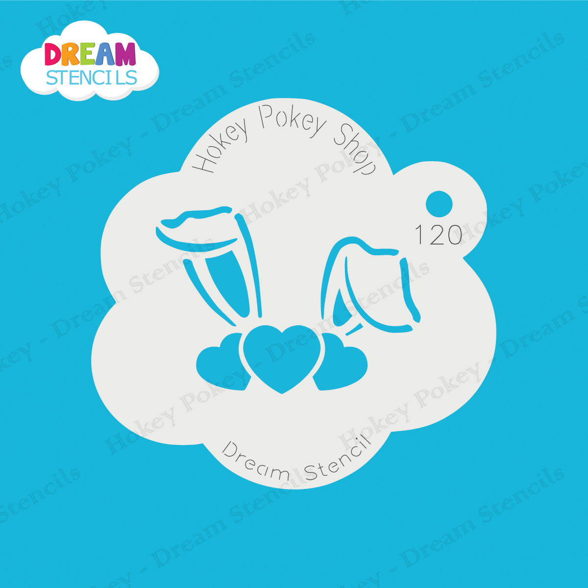 Picture of Bunny Ears with Hearts  - Dream Stencil - 120