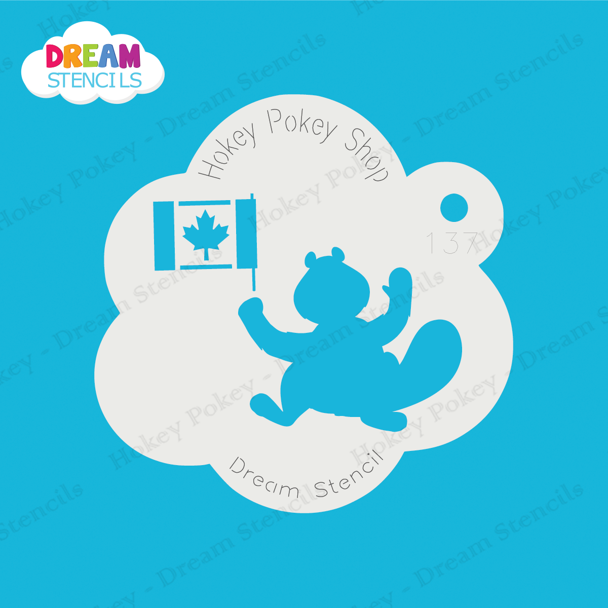 Picture of Canadian Beaver With Flag - Dream Stencil - 137