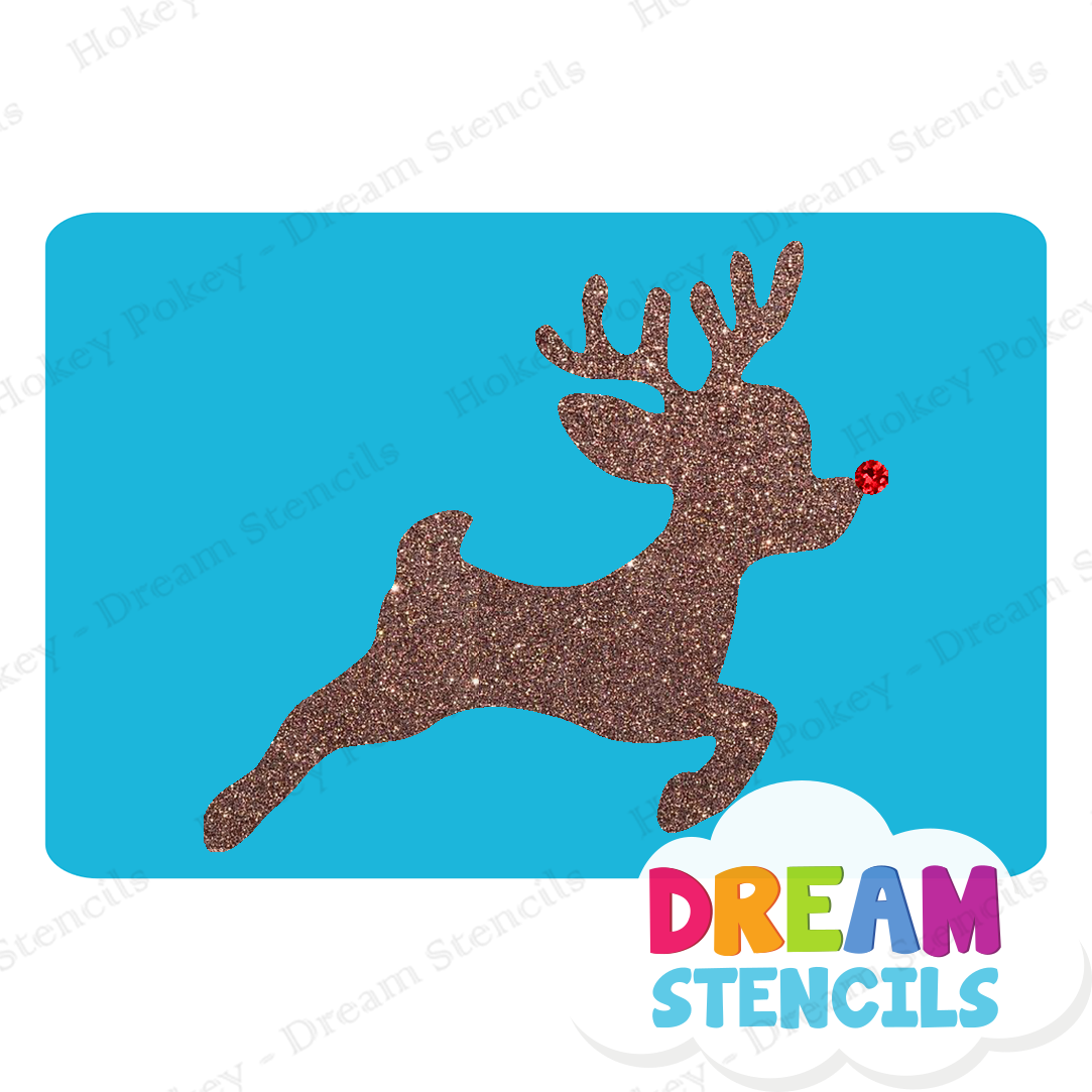 Picture of Flying Rudolph Glitter Tattoo Stencil - HP-210 (5pc pack)