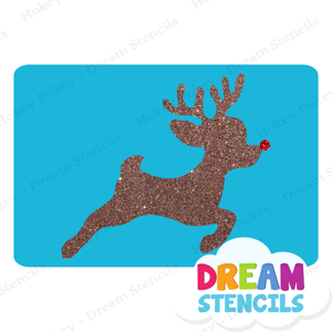 Picture of Flying Rudolph Glitter Tattoo Stencil - HP-210 (5pc pack)