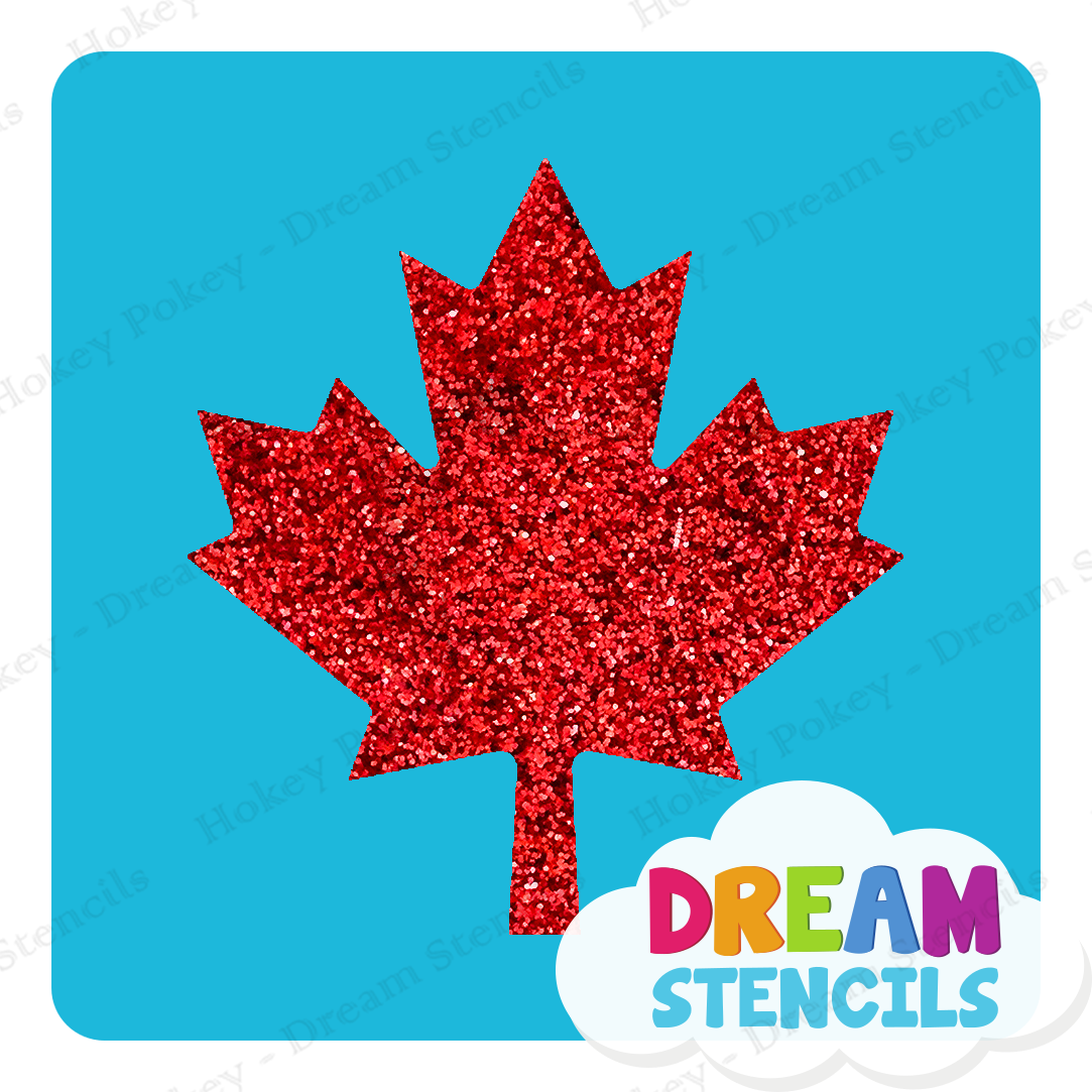 Picture of Canada Maple Leaf Glitter Tattoo Stencil - HP-221 (5pc pack)