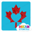 Picture of Canada Maple Leaf Heart Glitter Tattoo Stencil - HP-222 (5pc pack)