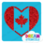 Picture of Canada Heart Flag Glitter Tattoo Stencil - HP-225(5pc pack)