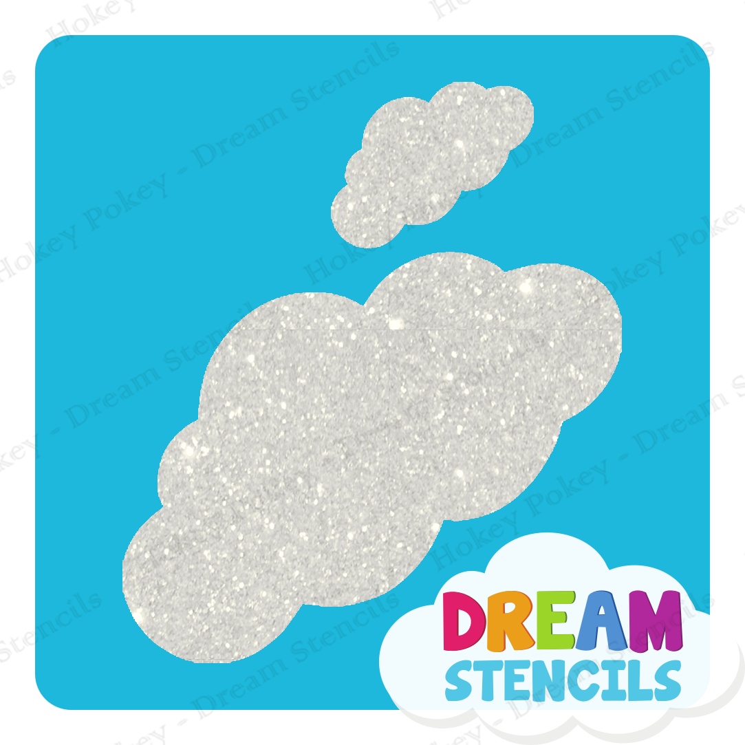 Picture of Clouds Glitter Tattoo Stencil - HP-231 (5pc pack)