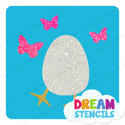 Picture of Easter Egg with Butterflies Glitter Tattoo Stencil - HP-232  (5pc pack)