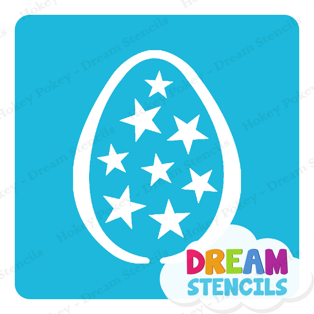 Picture of Easter Egg with Stars Glitter Tattoo Stencil - HP-233 (5pc pack)