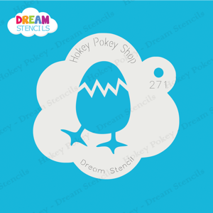 Picture of Cracked Egg with Feet - Dream Stencil - 271