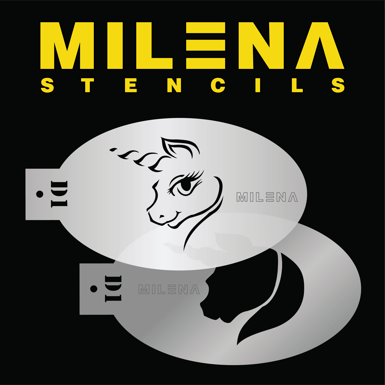 Picture of Milena Stencils - Cute Unicorn - Stencil Set D1