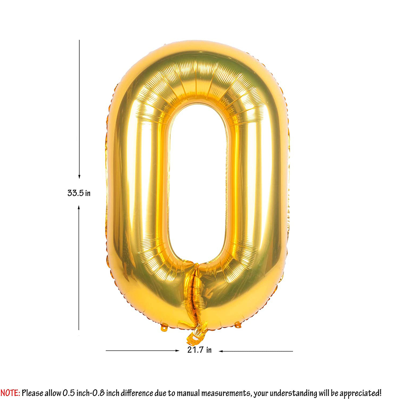 Picture of 40'' Foil Balloon Shape Number 0 - Gold (1pc)