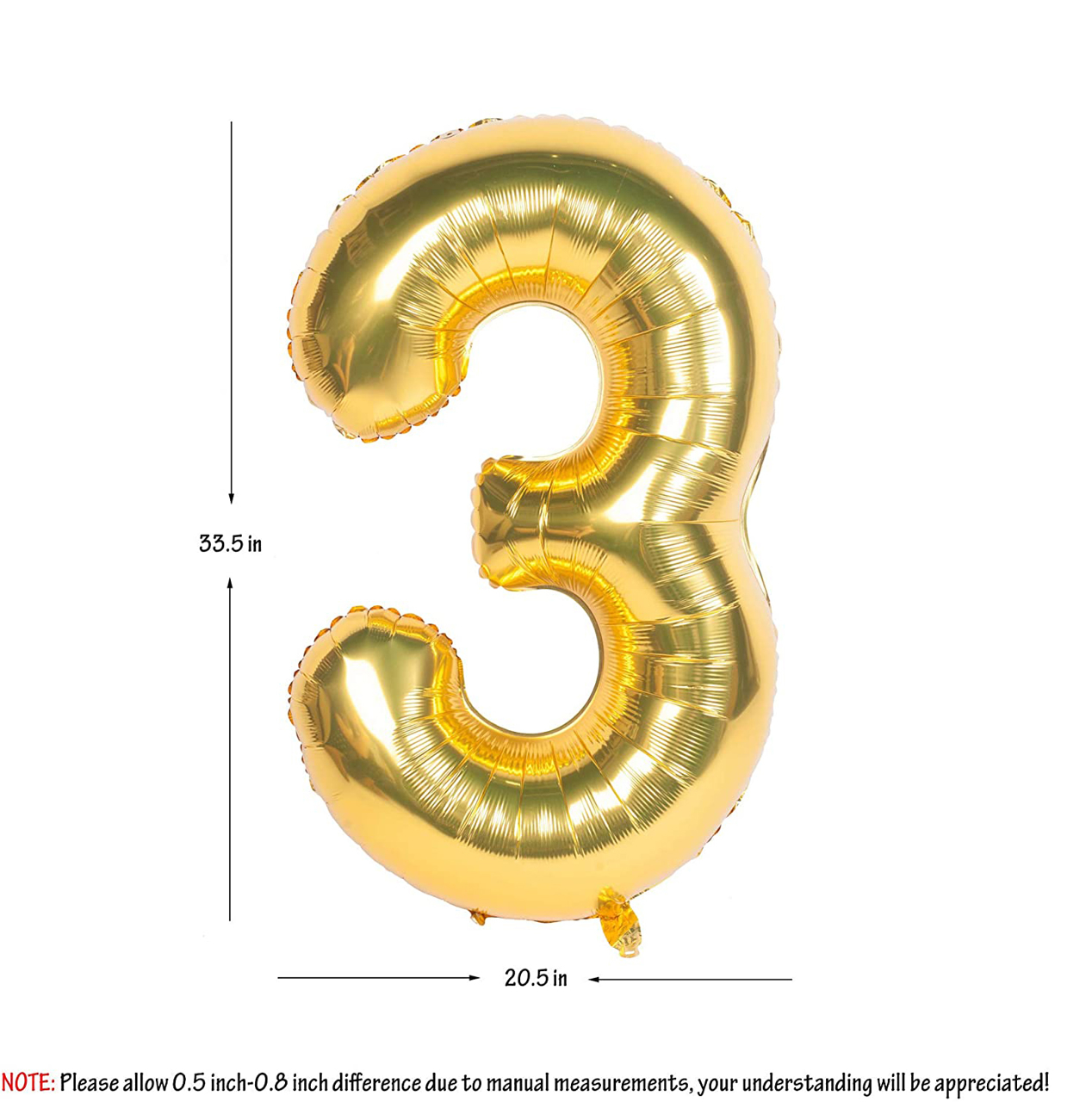 Picture of 40'' Foil Balloon Shape Number 3 - Gold (1pc)