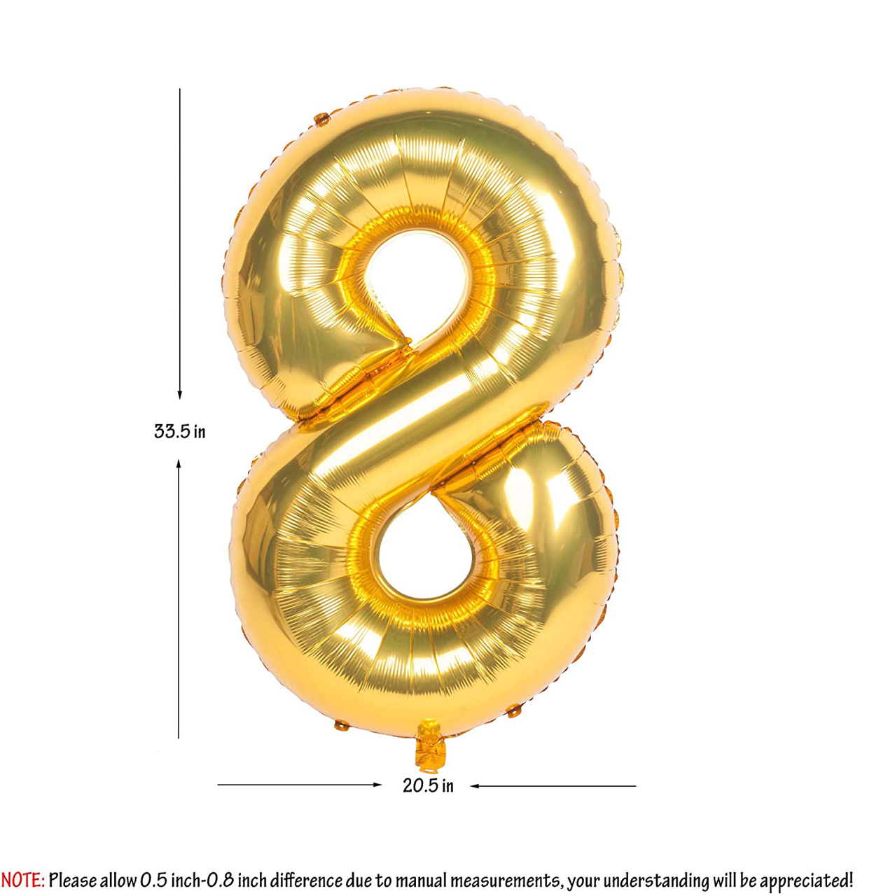 Picture of 40'' Foil Balloon Shape Number 8 - Gold (1pc)