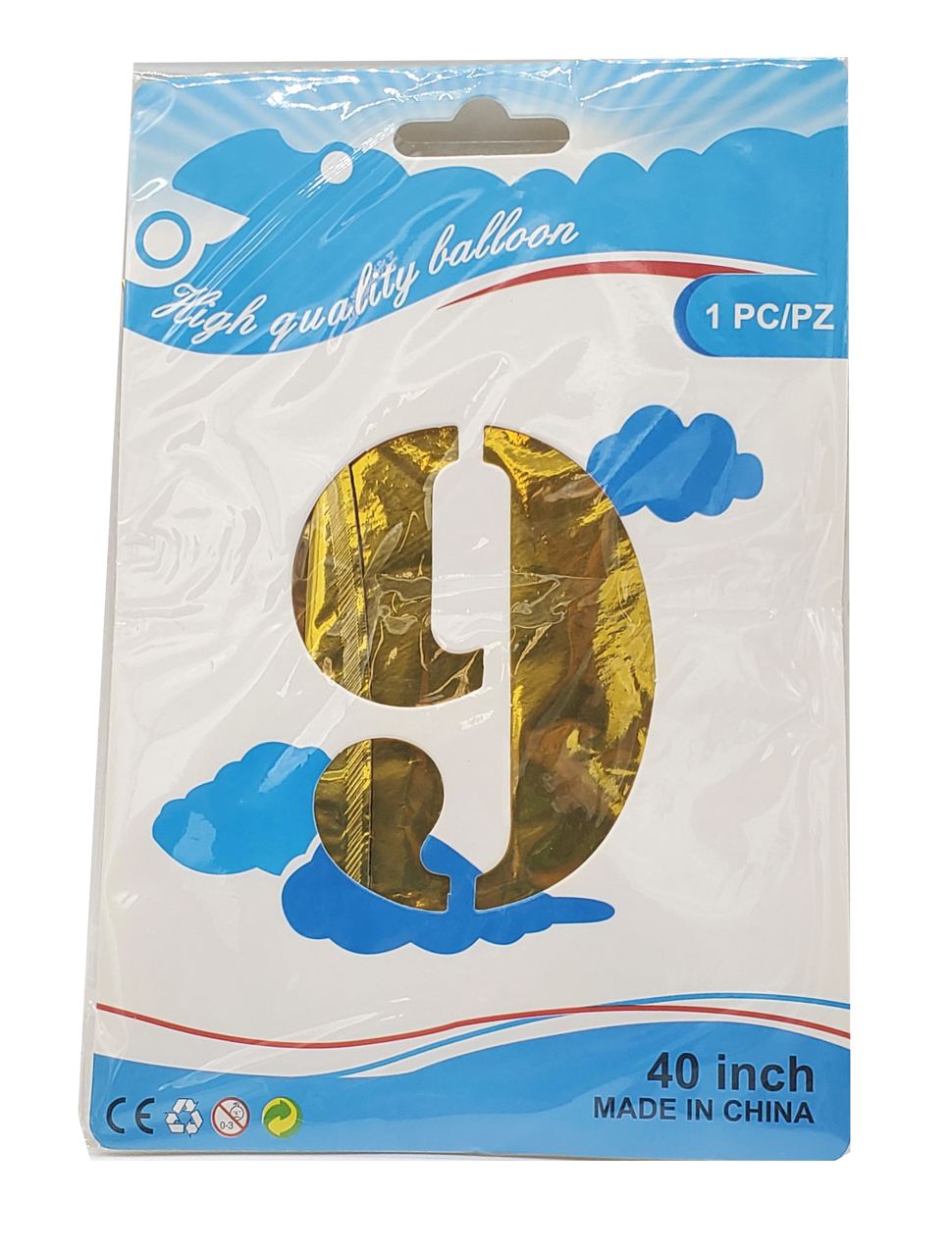 Picture of 40'' Foil Balloon Shape Number 9 - Gold (1pc)