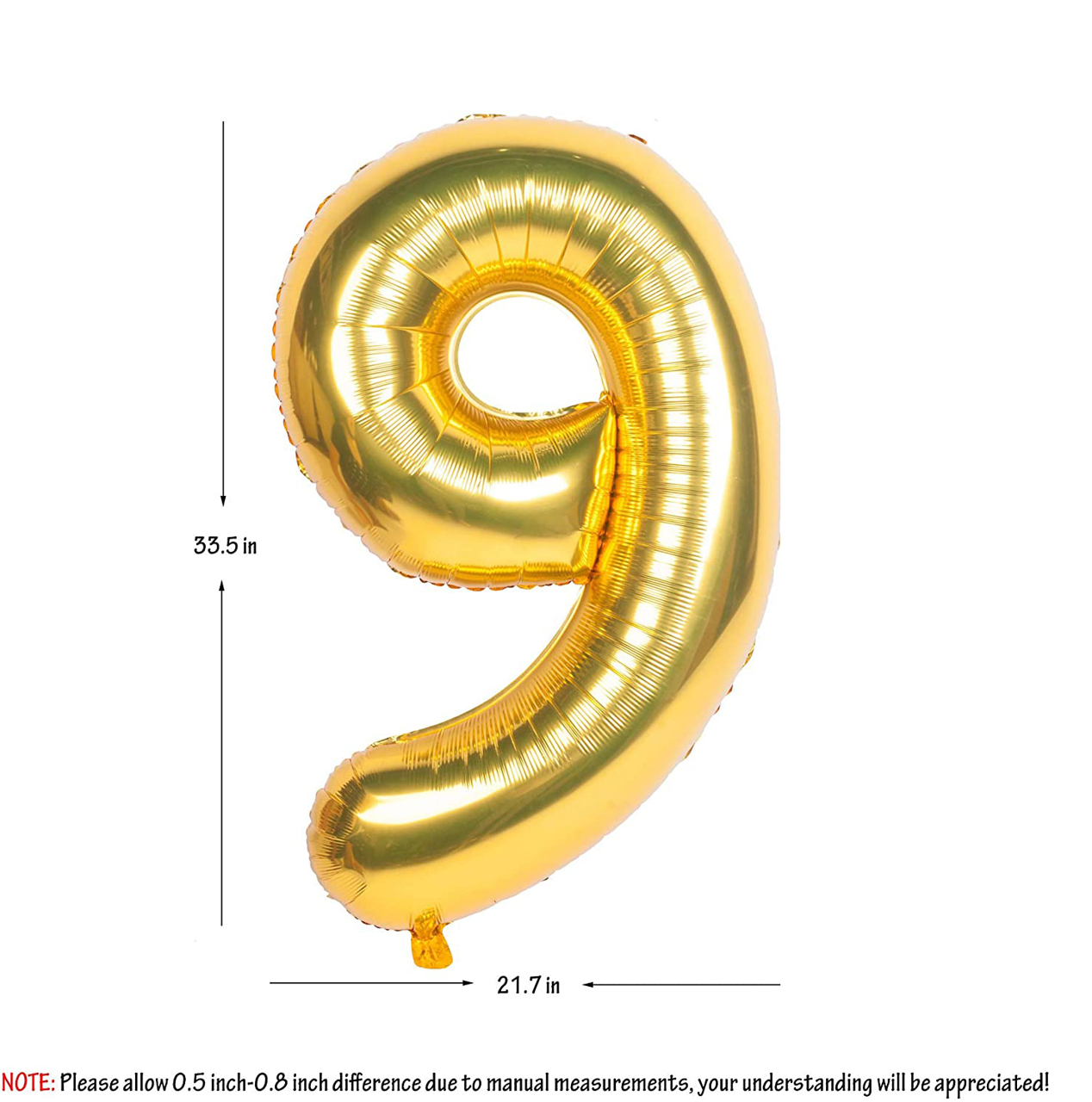 Picture of 40'' Foil Balloon Shape Number 9 - Gold (1pc)