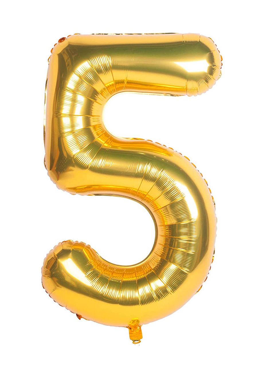 Picture of 40'' Foil Balloon Shape Number 5 - Gold (1pc)