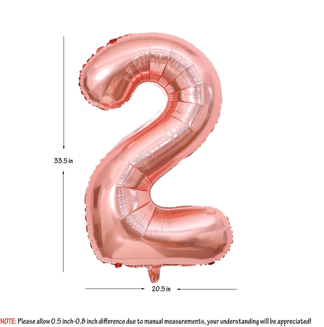 Picture of 40'' Foil Balloon Shape Number 2 - Rose Gold (1pc)
